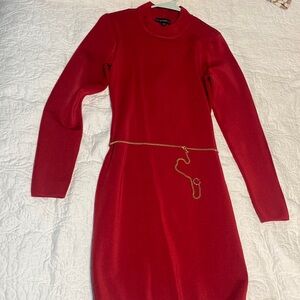 Red long sleeve dress by Guess